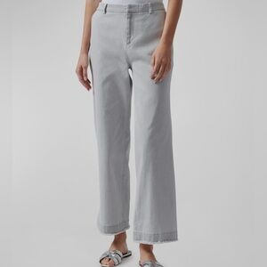 ATM Women's Gray Cotton Twill Wide-Leg Boyfriend Pants size 2